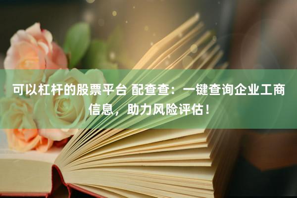 可以杠杆的股票平台 配查查：一键查询企业工商信息，助力风险评估！