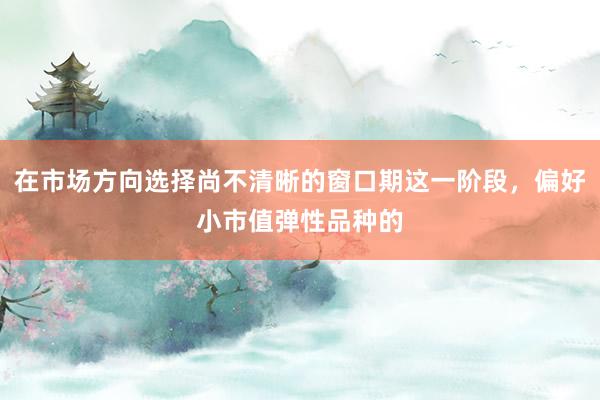在市场方向选择尚不清晰的窗口期这一阶段，偏好小市值弹性品种的