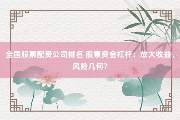全国股票配资公司排名 股票资金杠杆：放大收益，风险几何？